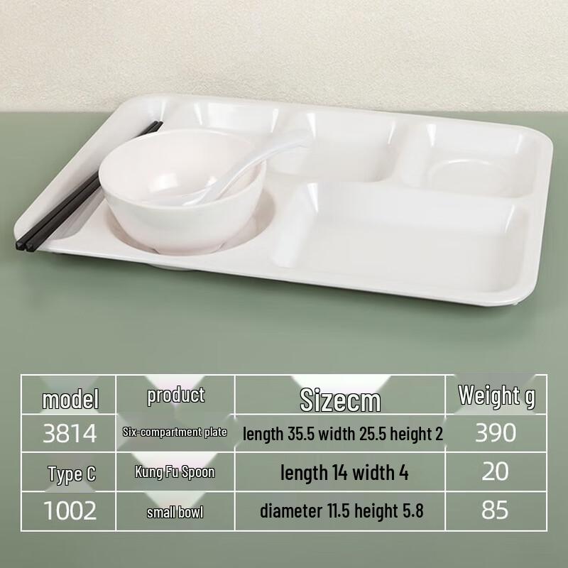 Rectangular Melamine Divided Canteen Plate