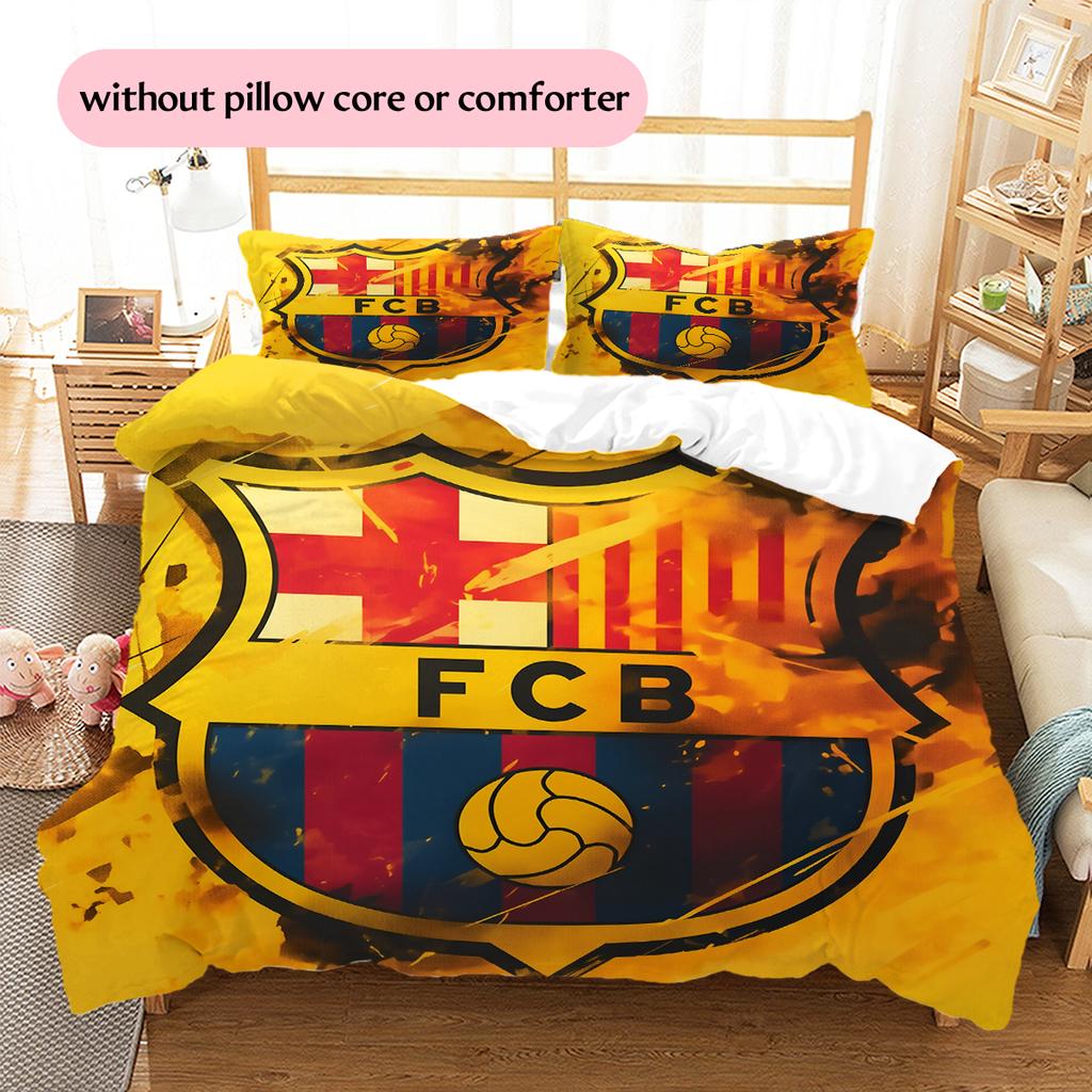 מצעים בעיצוב ברצלונה קישוט לבית מתנת יום הולדת (1 * כיסוי שמיכה + 2 * ציפות, ללא ליבה)