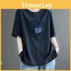 Cotton Short Sleeve T Shirt For Women With Print Pattern Casual Summer Wear