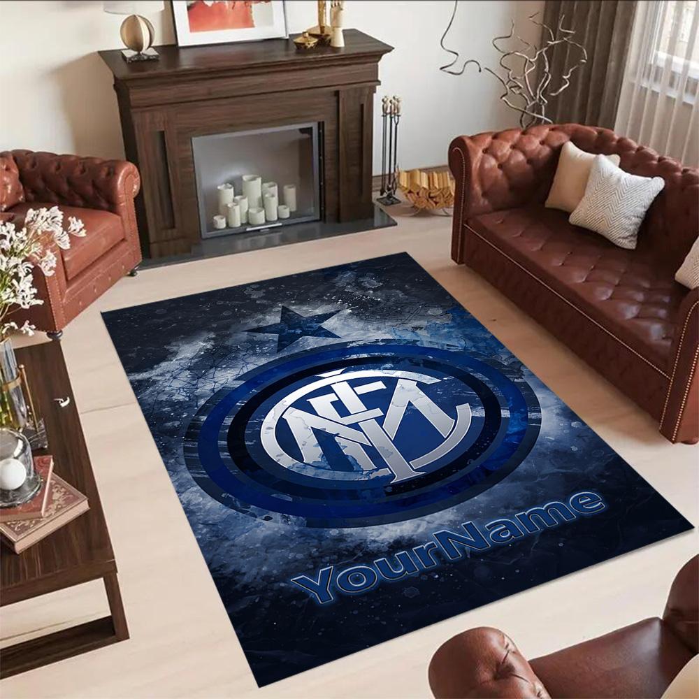 Inter Milan Personalized Text Carpet Design for Hallway Foyer Living Rooms Bedrooms Anti-slip Rug Office home decor