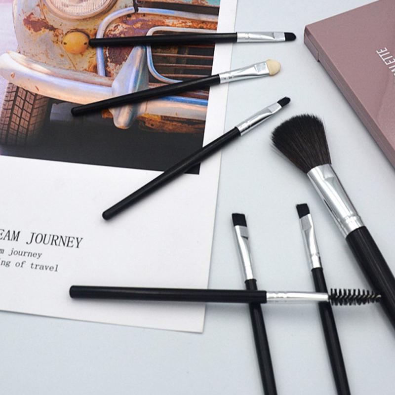 7-teiliges Make-up-Pinsel-Set mit Kunststoffgriff, Augenbrauenpinsel, Beauty Foundation, Lidschattenpinsel