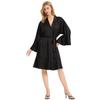 Nightgown WB Ruffle Edge Premium Sense Elegant Satin Spring and Summer Medium and Long Women's Pajamas Loungewear 1191