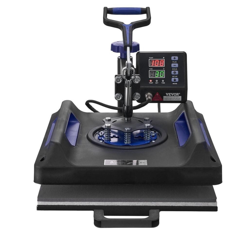8 In 1 Heat Press Machine 15x15 In 30oz Tumbler Press T-Shirts Black+Blue