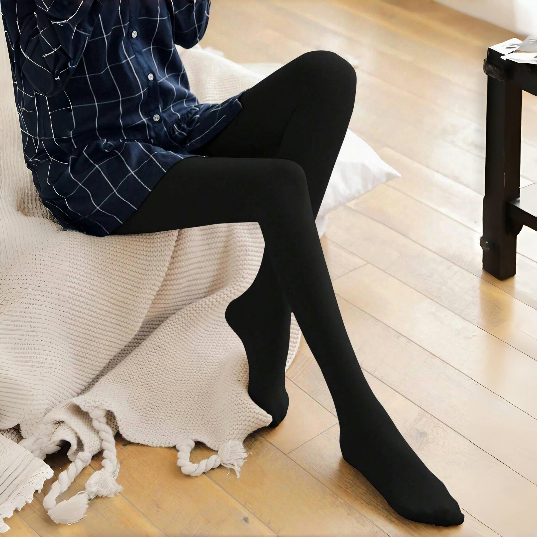1 Piece  Minimalist Women S Black Everyday Tights One Size