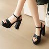 Platform Women's Sandals Summer Shoes Ankle Strap White Black Block High Heels Flip Flops Female Party Dance Shoes Large Size
