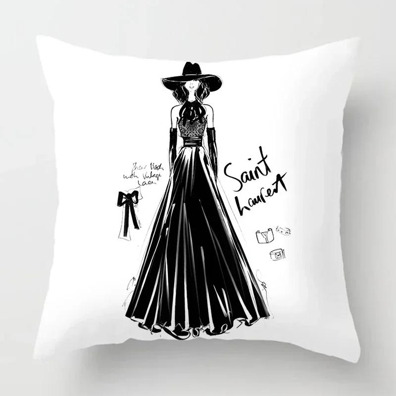 45x45cm Pillow Case Home Decoration Living Room Sofa Cushion Cover Nordic Fashion Ladies Pillowcase Decoration