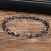 Vintage Rolo Chain Bracelets for Men,Retro Grey Waterproof Stainless Steel Links Wristband, Casual Cable Chain Jewelry
