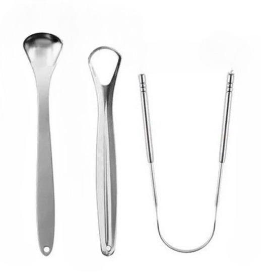 Stainless Steel Tongue Cleaner Scraper with Travel Case Oral Care Kit for Fresh Breath Adult Dental Hygiene Tool
