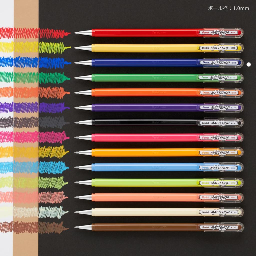 PENTEL Matte Hop Blue Color Ballpoint Pens (10 Pens) K110-VC