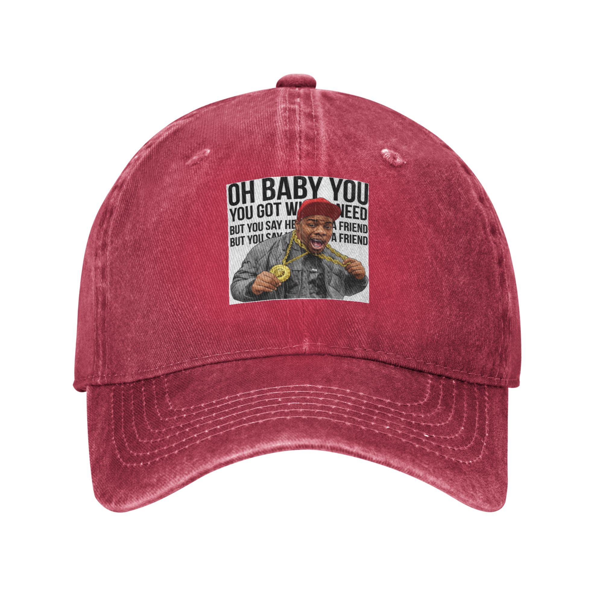 Just a friend Biz Markie Seaside Vacation Baseball cap HighQuality Texture Sports And Fitness Denim Trucker Hat One Size