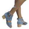 Europäischer & Amerikanischer Stil Klobiger Absatz Ausgehöhlt Geschnitzt Übergröße Damen Sandalen, Neu für Sommer 2023