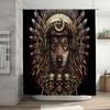 Wolf Shower Curtain Gothic Forest Animal Tapestry Backdrop Vintage Home Decor Dark Moon Halloween Washroom Wall Hanging