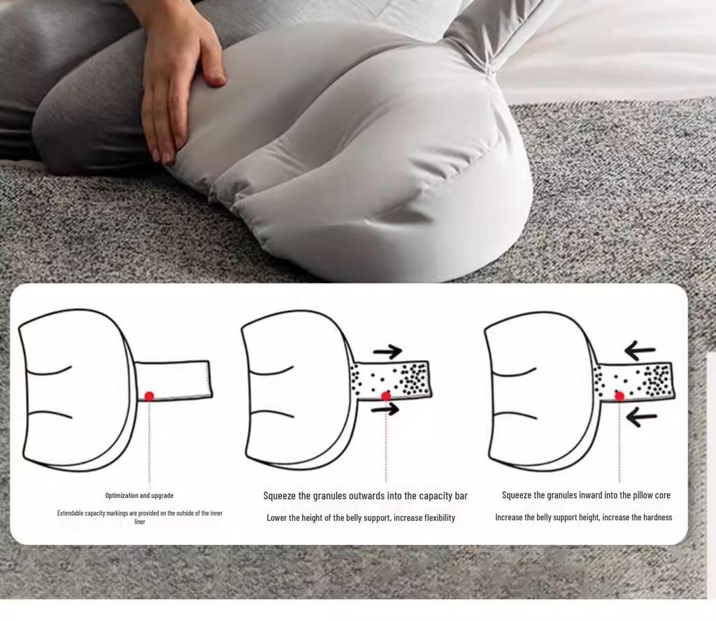 U-Shaped Lumbar & Belly Support Pregnancy Pillow for Side Sleeping