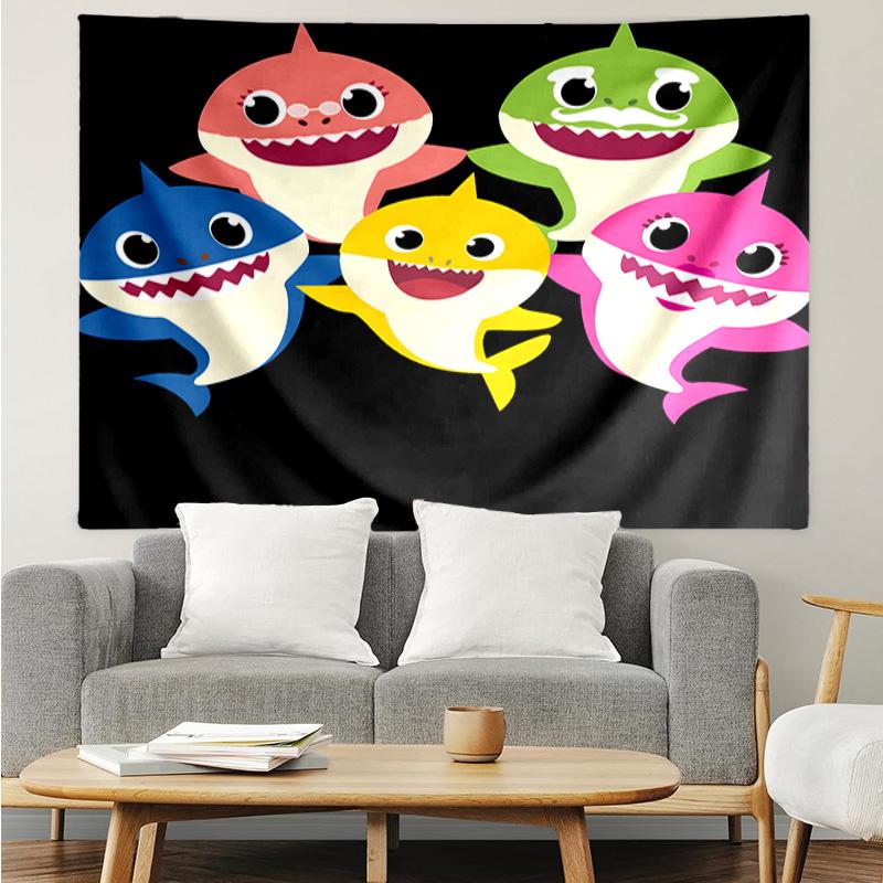 Cartoon Shark Dance Party Tapestry Hanging for Bedroom,Livingroom, Playroom,Decor Art Room Wall Tapestry Holiday and Birthday Gifts