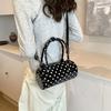 Women Polka Dot Shoulder Bag Adjustable Strap Dots Print Handbag Zipper Closure Crossbody Bag
