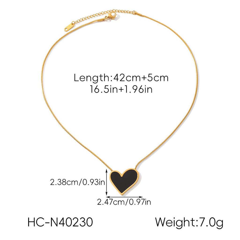 Luxury Stainless Steel Heart Pendant Necklace for Women - High-End Titanium Steel Choker