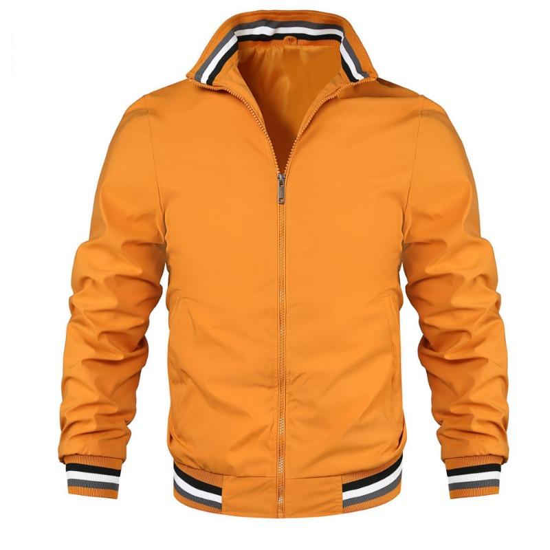 Men's New Solid Color Cardigan Jacket Casual Men's Coach Jacket