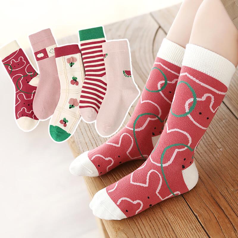 Girls  Cartoon Thick Cotton Mid-Calf Socks L
