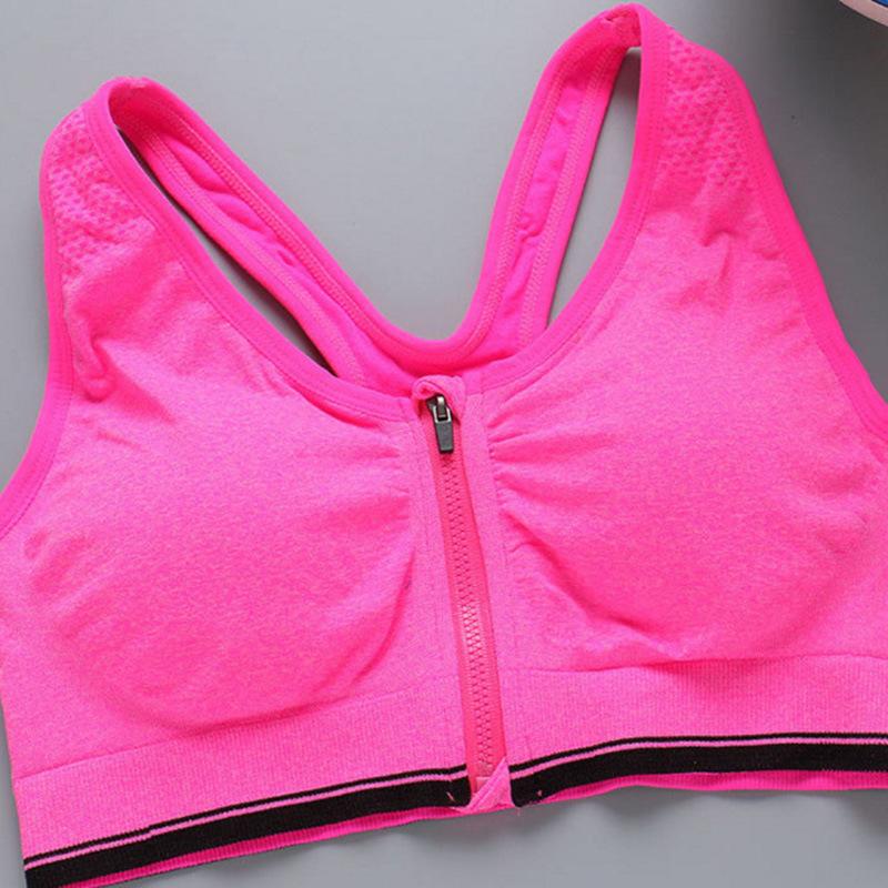Sport-BH mit Reißverschluss vorne und ohne Stahlring zum Sammeln und Anpassen von Unterwäsche, Fitness, Yoga, Laufen, Damen-Tanktop