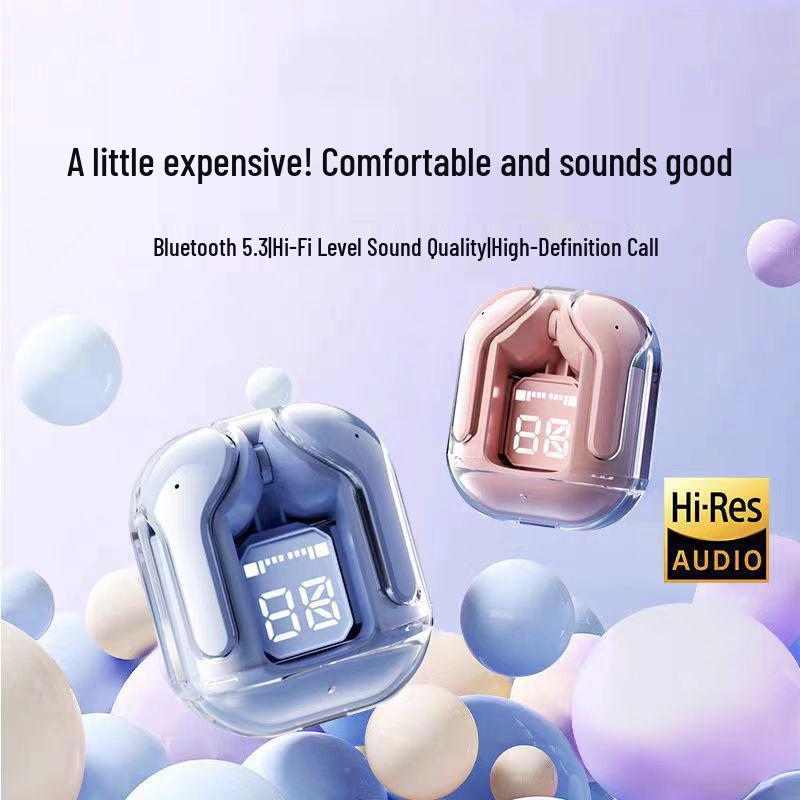 HK3 Wireless Bluetooth In-Ear Headset with Digital Display, Transparent Design, and Long Battery Life Air39