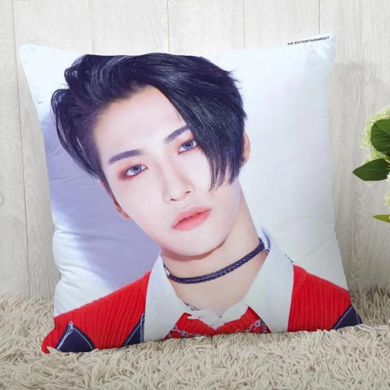 Custom Ateez KPOP Square Pillowcase Custom Zippered Pillow Cover Case 45x45cm(One Side) 04.1