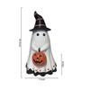 Cute Resin Ghost with Pumpkin Halloween Decoration - Practical Home Decor Small Statue for Fall and Halloween Festivities