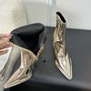 Moda Moda Szpiczasty Nosek Damskie Kostkę Nowoczesne Buty Damskie Cienkie Obcasy Buty Seksowne Panie Krótkie Buty Zamki Buty Szpilki
