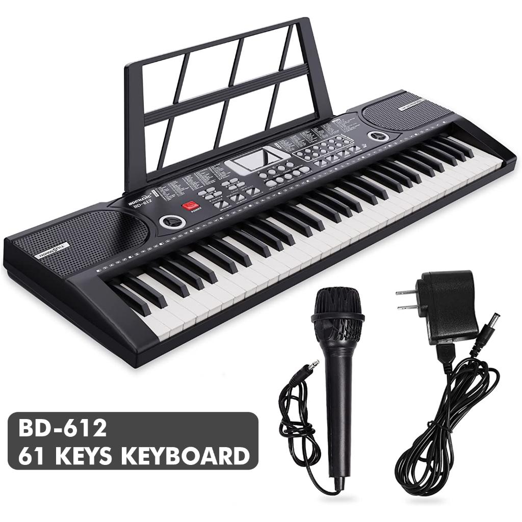 RIXTON Portable 61 Keys Electronic Piano / Keyboard for Beginners(61 Key Keyboard Bag), RX-612 RX-612 Black