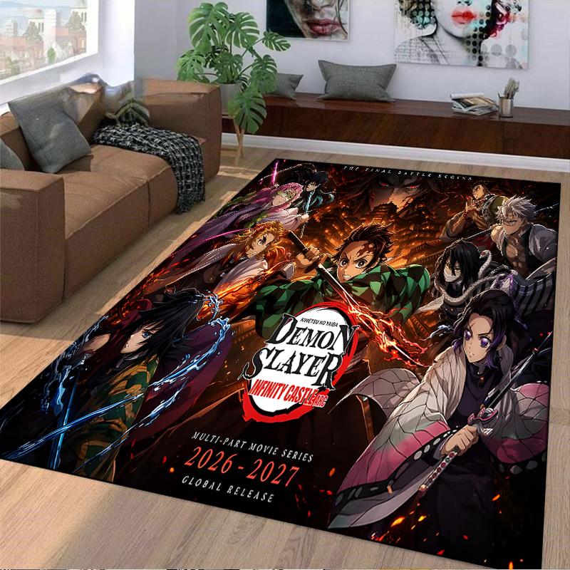 Demon Slayer Designed floor mat, suitable as a non-slip mat for the living room or bedroom sofa