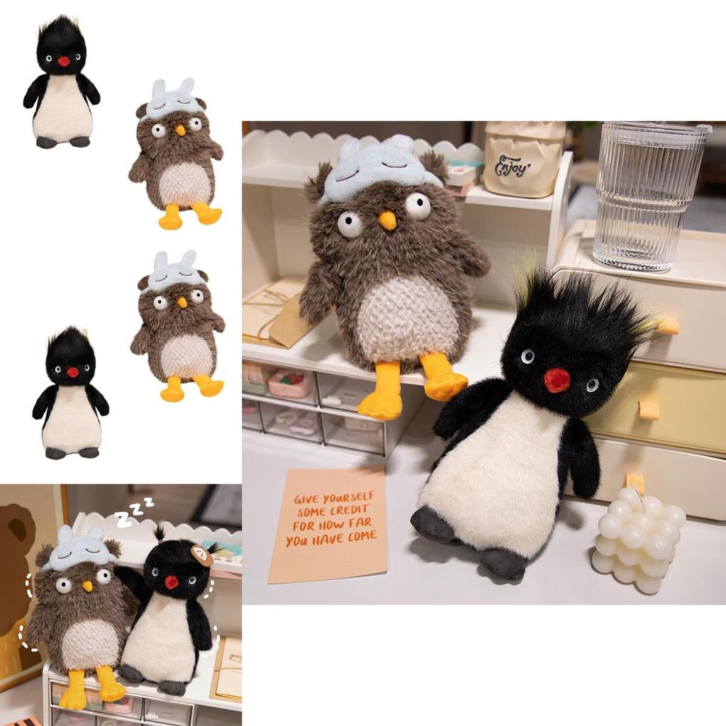 Adorable 25cm Plush Owl With Eye Mask And Fluffy Penguin Soft Toy For Girlfriend Birthday Gift