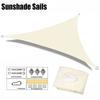 Shade Sail, Waterproof Outdoor Garden Patio Party Sun Awning, Triangular Canopy 98% UV Blocking with Free Rope