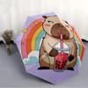 1pc Capybara Auto Folding Umbrella, Sturdy And Durable Automatic Folding Umbrella with 8 Ribs, Convenient for Outdoor Use072