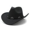 Wish Woolen Top Hat Men'S Western Cowboy Hat Equestrian Hat Bent Brim Felt Hat Children