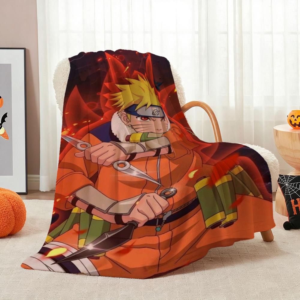Naruto'S Ninja Way Anime Cartoon Flannel Blanket Skinfriendly Warm Fleece Blanket For Living Room Air Conditioner Room Home Party Decor Christmas Gift
