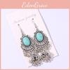 Bohemian Style Drop Earrings With Electroplated Oval Design For Female Accessories