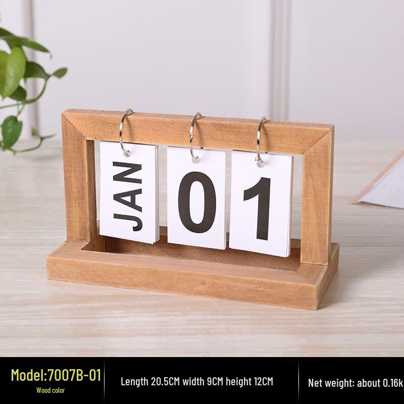 2025 Trä Väggkalender: Kreativ bordsdukning & Fotodatumkort för förskolan