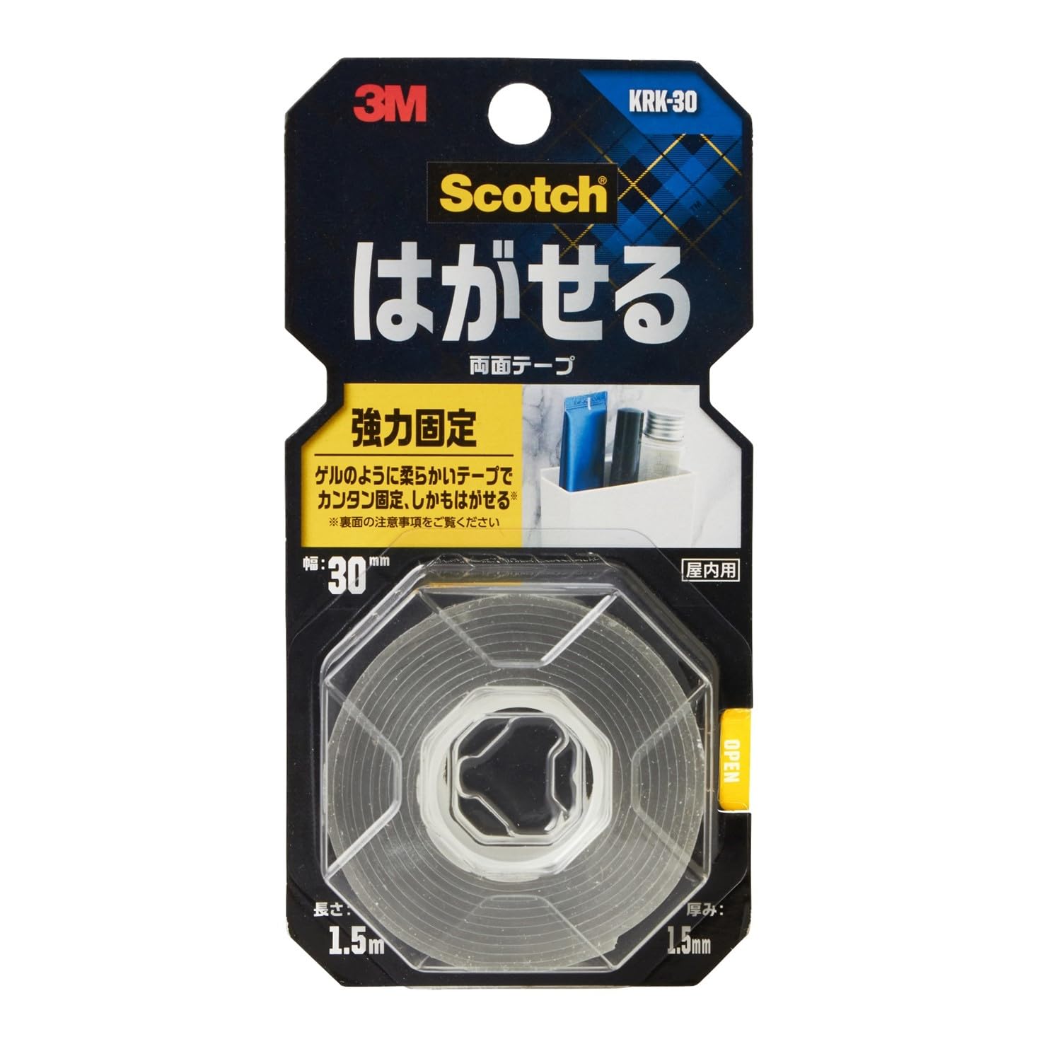 3M Double-Sided Tape Removable Strong Fixation Transparent Scotch Width 30mm 30mm×1.5m×1.5mm