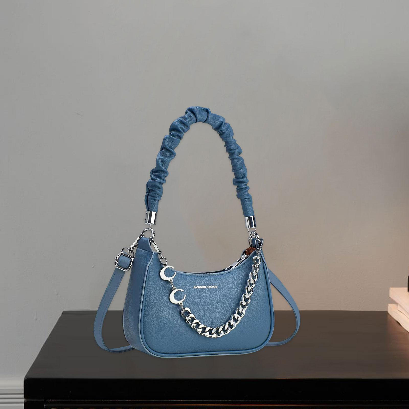 

Сумка подмышкой для женщин Повседневная женская сумочка для вечеринок Банкетов Поездок на работу Праздников синий