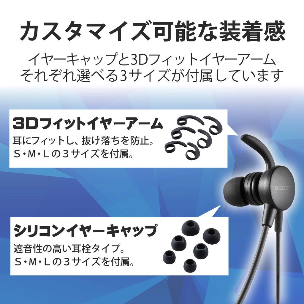 ELECOM Headset with Microphone Arm USB Inner Ear Wired Binaural Black HS-EP15UBK