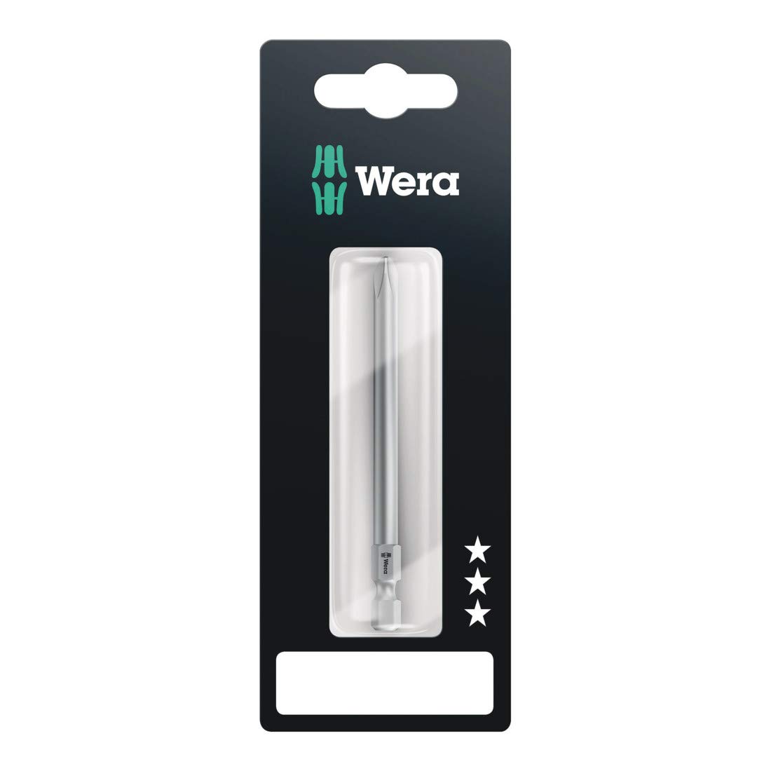 

WERA Long Driver Bit for Phillips Head PH2 152mm Overall 136306 Screws, 6.35mm Drive, Tip, Length,
