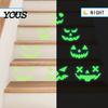 Pumpkin Glow Decal for Walls 2Pcs Halloween Glow-in-the-Dark Wall Stickers, & Ghost Face Decals Indoor Ceiling Door Decor, Light Up