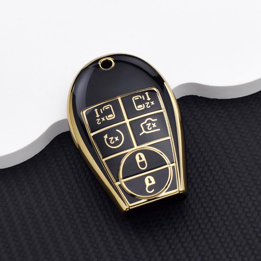 

oft TPU Car Key Cover Case for Chrysler Jeep Grand Cherokee Dodge Durango Magnum Ram | Anti-scratch Key Protector with Key Ring