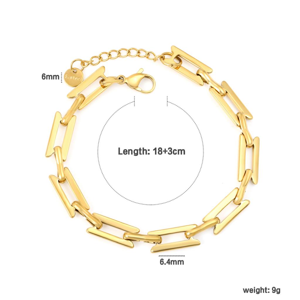 Simple Geometric Chain Bracelet Fashion Creative Link Design High-End Jewelry for Women