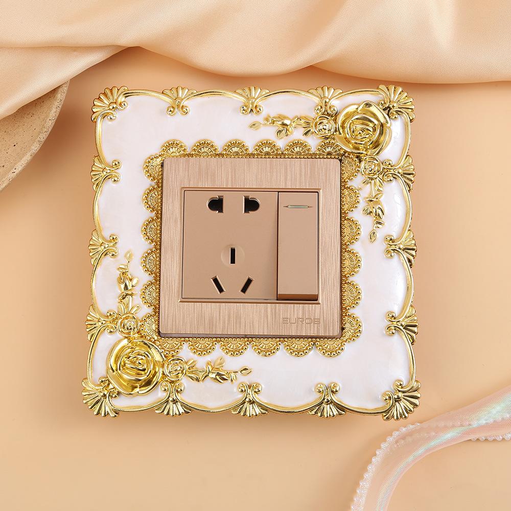 1pcs Self-Adhesive New resin single light switch surround socket fingerboard cover switch sticker paper home decoration