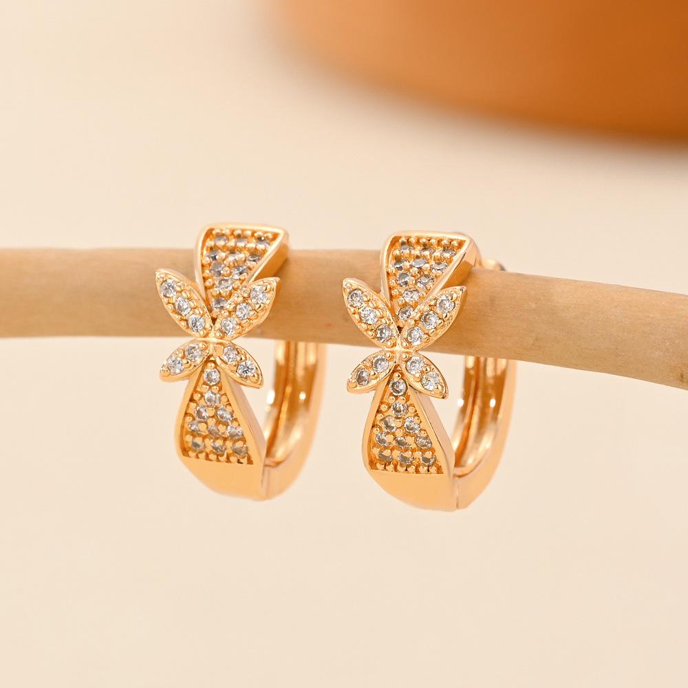 Gold Multi-Style Zircon Hoop Earrings for Women