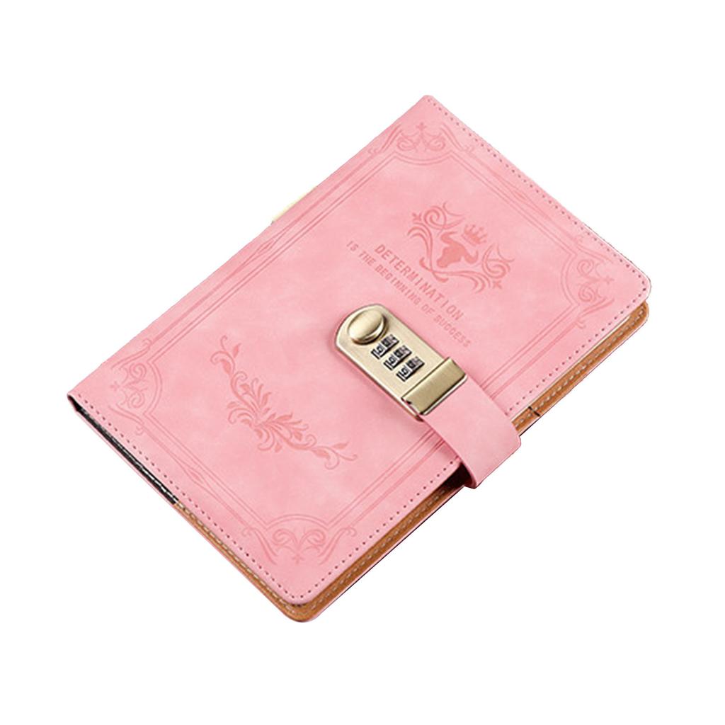 Lock Journal Safe Waterproof Artificial PU Leather Password Lock Notebook with Pen Slot for