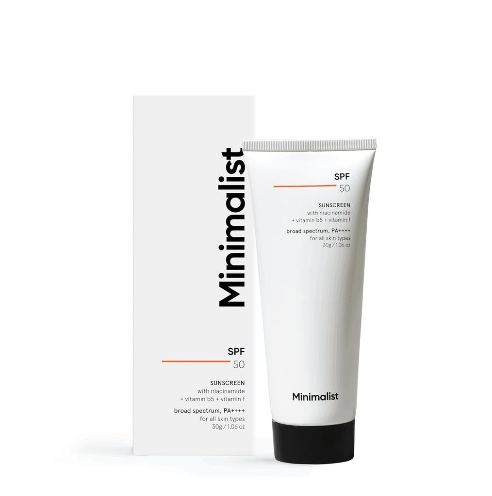 Minimalist Sunscreen SPF 50 PA++++ Lightweight Broad Spectrum Moisturizer for Women & Men 30g Pack of 1