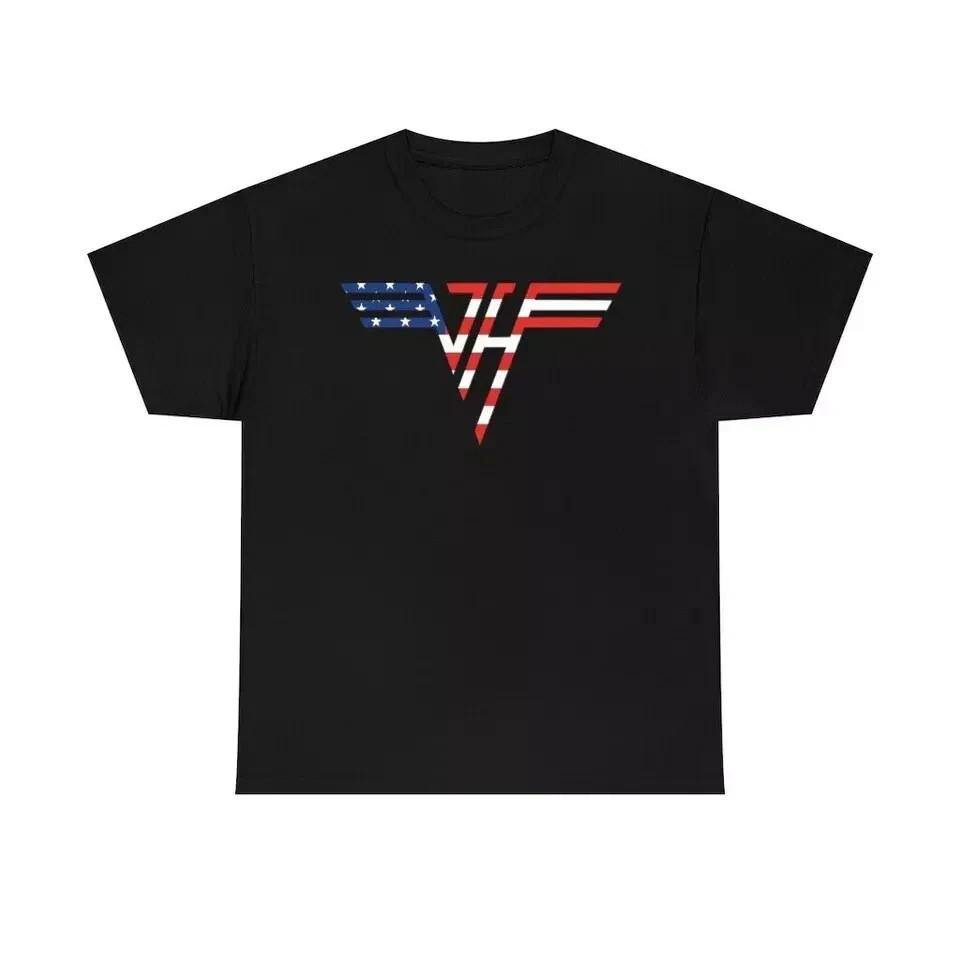 Van Halen American Flag Logo T-Shirt, Unisex T-Shirt, S-5Xl Hot New Unisex T-Shirt L