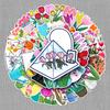 50 Tulip Graffiti Stickers - Cartoon Flower Deco for Phone & Suitcase, Waterproof