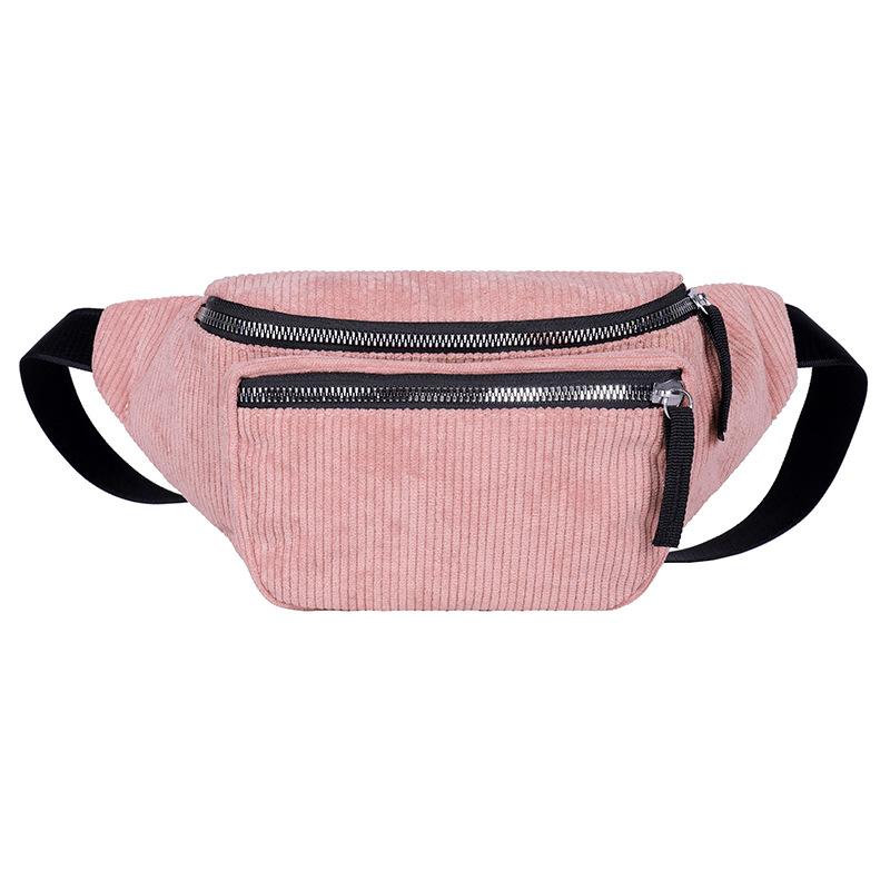 Corduroy Waist Bag Designer Zipper Chest Bag Sport Travel  Girl Waist Belt Bags Fashion Phone Waist Pack for Women